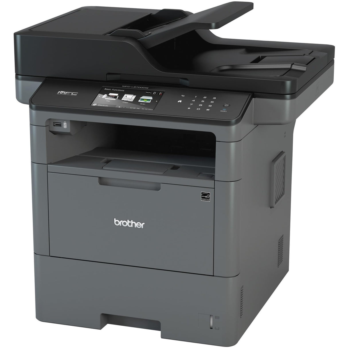 Brother Monochrome Laser Multifunction Printer, MFC-L6700DW, Advanced Duplex, Wireless Networking Capacity, 70-Page ADF Capacity Black,20.4" x 19.5" x 16.8" Brother