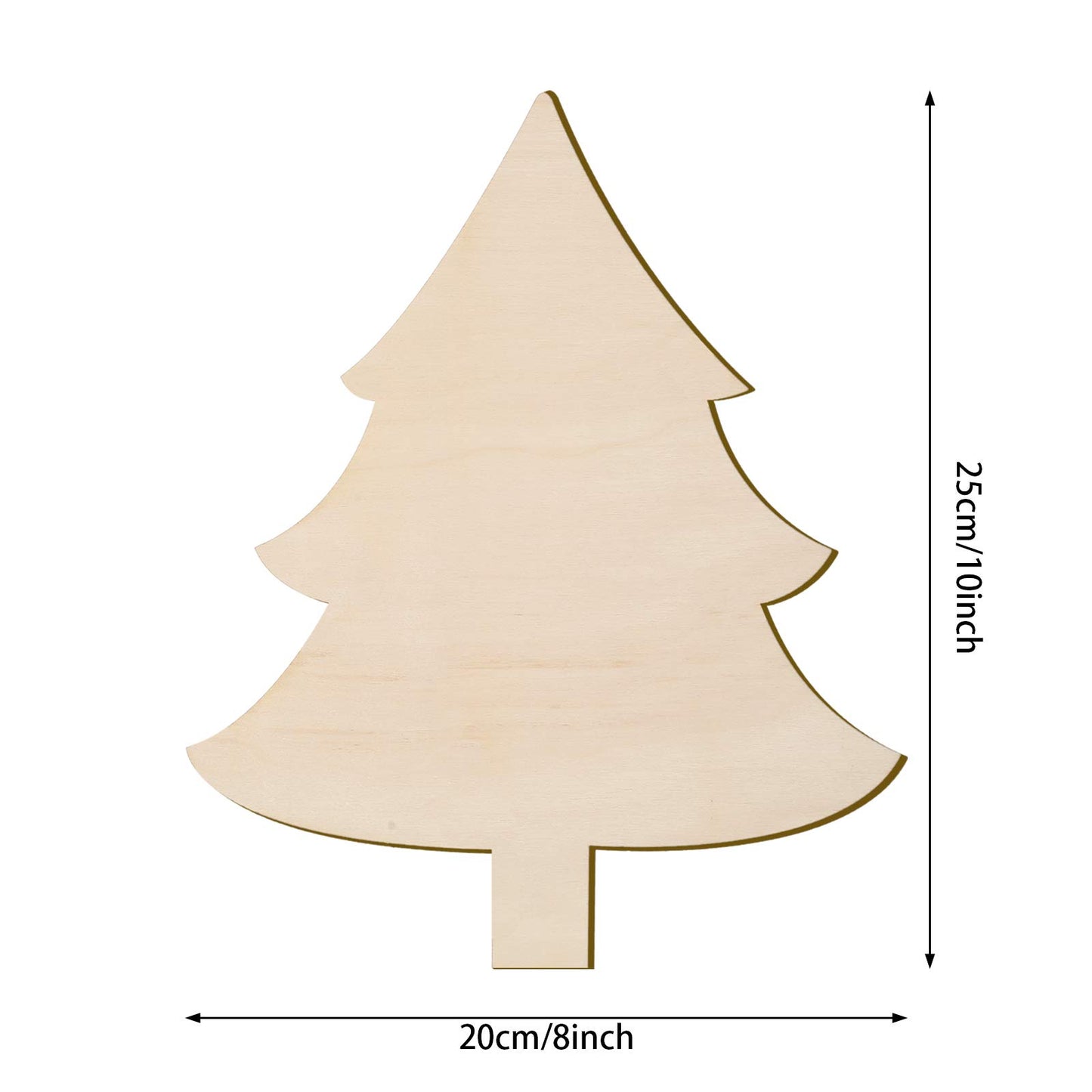 8 x 10 Inch Wooden Christmas Tree Cutout Christmas Unfinished Wooden Ornaments Blank Christmas Tree Craft Wooden Decorations for DIY Christmas Party Decor (12 Pieces)