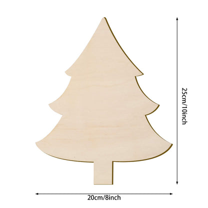 8 x 10 Inch Wooden Christmas Tree Cutout Christmas Unfinished Wooden Ornaments Blank Christmas Tree Craft Wooden Decorations for DIY Christmas Party Decor (12 Pieces)