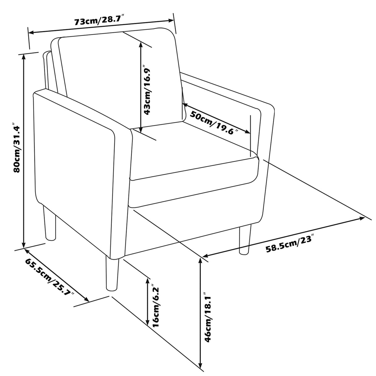 STHOUYN Mid Century Modern Home Office Upholstered Fabric Accent Chairs Set of 2 with Arms Reading Chair Club Chair, Living Room Bedroom Office, White (2, White) STHOUYN