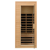 Kanlanth 1 Person Infrared Sauna, Low EMF FAR Infrared Sauna for Home, 1,200watt, Canadian Hemlock, Indoor Saunas with LED Reading Lamp, LCD Display-Control, Bluetooth Audio Kanlanth