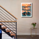MaiYiYi Sunset Turtle Diamond Painting Set, 5D Full Round Drill Tortoise Diamond Painting by Numbers, Sea Turtle Crystal Diamond Painting Set for Adult Beginners Home Wall Art Decor (30X40 CM) MaiYiYi