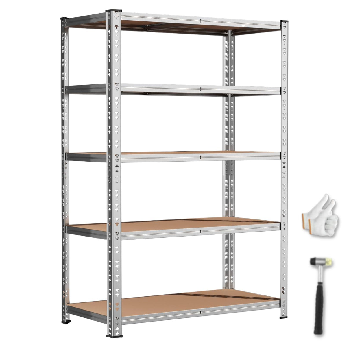 ZEUKMXOO 5 Tier Shelving Unit, 2200 lbs Metal Storage Shelves, 35.4''×15.7''×70.8'' Garage Storage Rack, Adjustable Standing Shelf Units for Pantry, Kitchen, Garage, Basement, Business, Warehouse ZEUKMXOO