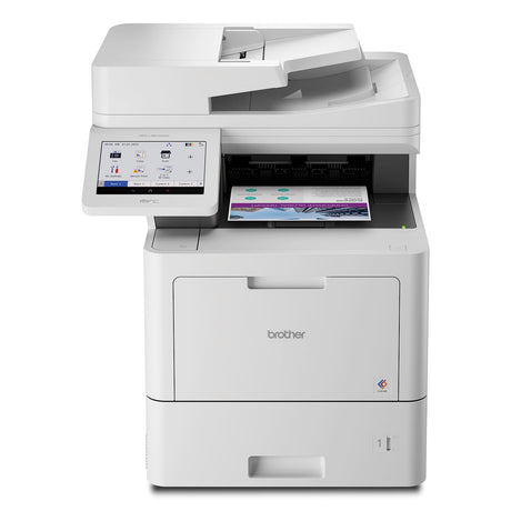Brother MFC‐L9610CDN Enterprise Color Laser All‐in‐One Printer with Fast Printing, Large Paper Capacity, and Advanced Security Features, White Brother
