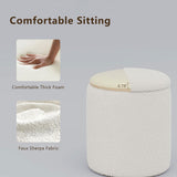 Ottoman Poufs with Storage, Set of 2 Soft Upholstered Vanity Stool,Multifunctional Ottomans Coffee Table Padded Seat Foot Rest for Living（White, Pack of 2） Cmishe