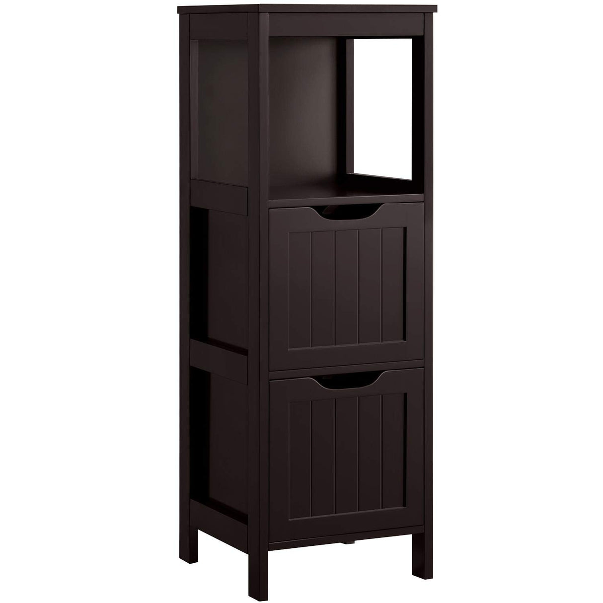 Yaheetech Espresso Wooden Multi-Functional Bathroom Storage Cabinet with Drawers and Adjustable Shelves Yaheetech