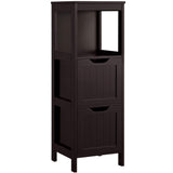 Yaheetech Espresso Wooden Multi-Functional Bathroom Storage Cabinet with Drawers and Adjustable Shelves Yaheetech