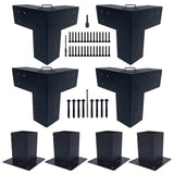 EZ Shades - DIY Pergola DIY Kit for 4x4 Lumber, (4) Black Steel Corners and (4) Post Base,Powder Coated Pergola Hardware with Accessories. (EZFSG2) EZ Shades