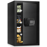 5.1 Cub Large Safes for Home Use Fire and Water Proof, Anti-theft Home Security Safe With Digital Keypad & 3 Removable Shelves and Led Light, Fireproof Safe Box for Documents Money Firearm Valuables Psisuvry