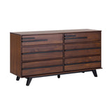 Walker Edison Malhia Contemporary Minimalist Solid Wood 6-Drawer Dresser, 60 Inch, Walnut Walker Edison