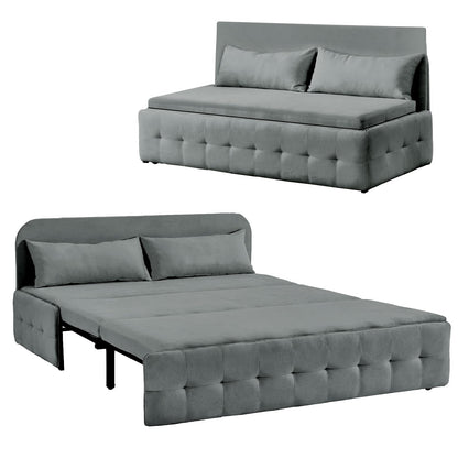 HOMNSO Convertible Queen Sleeper Sofa Bed,2-in-1 Futon Sofa Bed,Loveseat Sleeper Sofa Couch with pullout Bed for Living Room, Bedroom, Balcony, RV, Dark Gray - WoodArtSupply