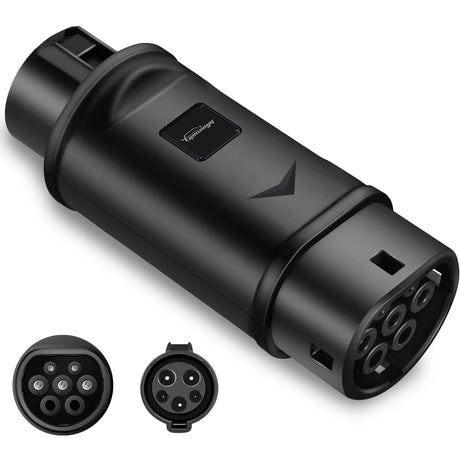 GUWIEYG EV Charger Connector Type 1 to Type 2 Adapter Electric Vehicle Charging Adapter SAE j1772 to IEC62196 EV Charer Adapter GUWIEYG