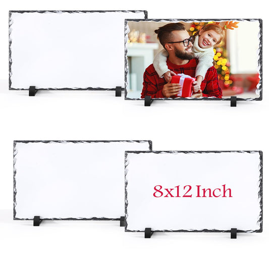 WANZELONYO Sublimation Slate Blanks 8x12 Inch Sublimation Plaque Rock Stone Picture Photo Plate 4 Pack Bulk