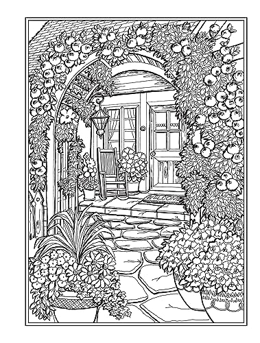 Creative Haven Country Gardens Coloring Book (Adult Coloring Books: In The Country) Dover Publications