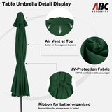 ABCCANOPY Patio Umbrella 10ft, Outdoor Table Umbrella with Push Button Tilt and Crank, 8 Ribs Umbrella for Patio Pool Garden Deck (Green) ABCCANOPY