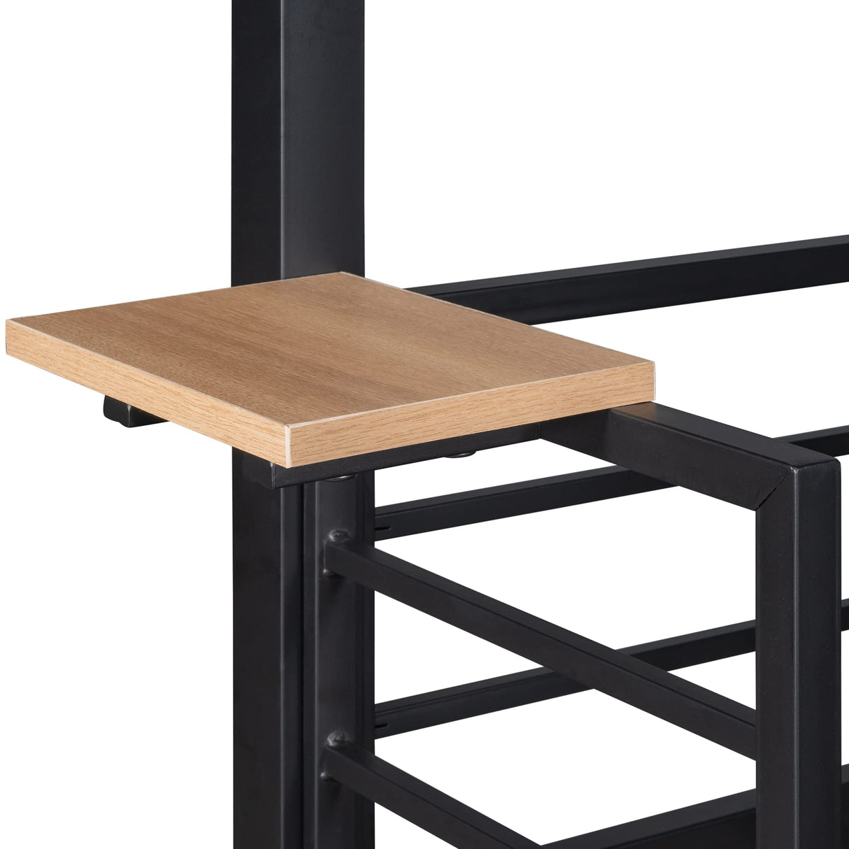 Merax Twin Over Twin Metal House Bunk Bed Frame with Slide, No Box Spring Needed, Black Merax