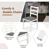 COSTWAY Dining Table Set for 4, Wood Kitchen Table Chairs Set with Rubber Wood Legs, Space-Saving Design, Modern 5-Piece Dinette Set for Small Place, Kitchen, Dining Room, Restaurant (Grey) COSTWAY