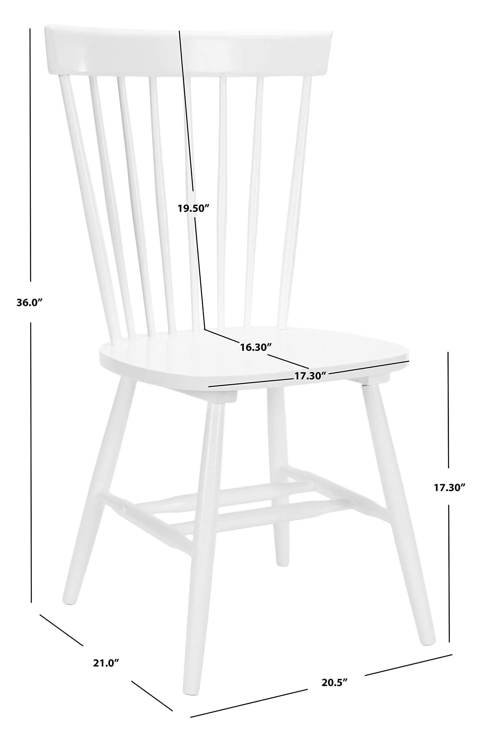 Safavieh Parker Parkse Side Chair, 0, White - WoodArtSupply