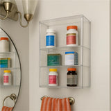EAROND 3 Tier Clear Acrylic Display Case for Medicine,Collectibles,Figures,Wall Mounted Cabinet with Magnetic Door,Stackable Dustproof Showcase Storage Box EAROND