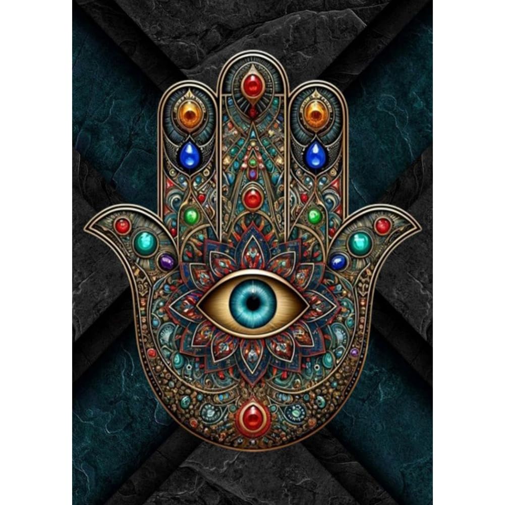 Sanjee Diamond Art Painting Kits for Adults, Buddhism 5D DIY Round Full Drill Gem Art Crafts for Home Wall Decor Gift, 12x16inch Sanjee