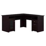 Bush Furniture Cabot 60W L Shaped Computer Desk in Espresso Oak Bush Business Furniture