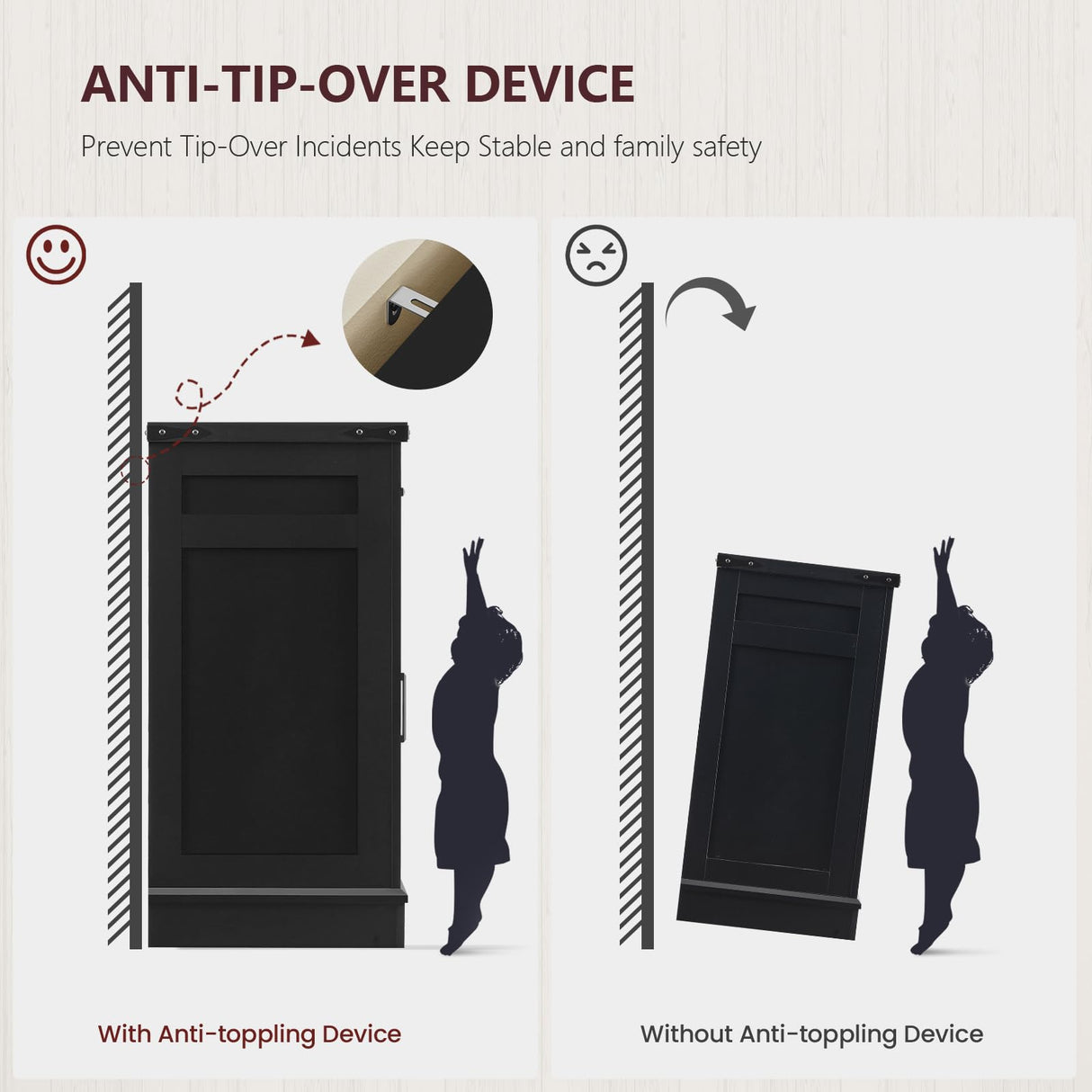 usikey Buffet Cabinet, 63” Large Sideboard Buffet Storage Cabinet with 3 Drawers, Farmhouse Coffee Bar with 4 Doors, for Kitchen, Living Room, Black usikey