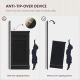 usikey Buffet Cabinet, 63” Large Sideboard Buffet Storage Cabinet with 3 Drawers, Farmhouse Coffee Bar with 4 Doors, for Kitchen, Living Room, Black usikey