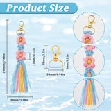 SUNNYCLUE 6 Sets Keychain Making Kits Flower Macrame Keychain Kits with Tassel Woven Keychain Kit Instruction Included Boho Macrame Kits for Beginners Adults Handbags DIY Hanging Ornament Decoration SUNNYCLUE