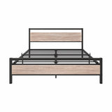 Heavy-Duty BOFENG Queen Bed Frame with Wood Headboard – No Box Spring Needed, Sturdy Steel Slat Foundation BOFENG