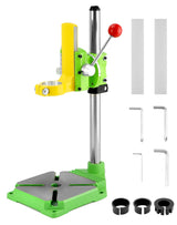 QWORK Drill Press Stand, Heavy Duty Floor Drilling Press/Rotary Tool Workstation,Table Top Drill Press 90° Rotating Fixed Frame for Drilling Collet, Drill Press Table, Drill Workbench Repair QWORK