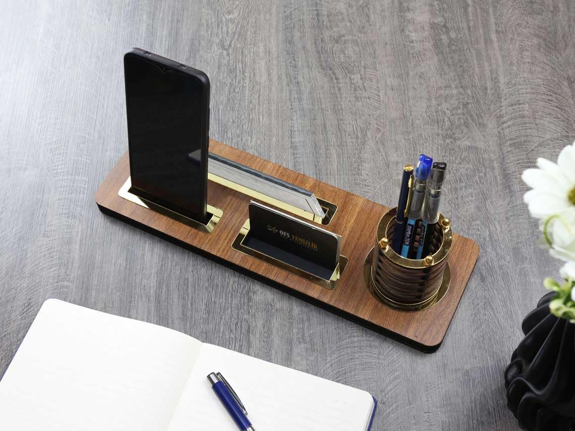 Personalized Luxury Desk Name Plate | Wooden Desk Name Plate with Pen and Cardholder, Custom Desk Name Plate, Office Sign, Desk Sign Generic