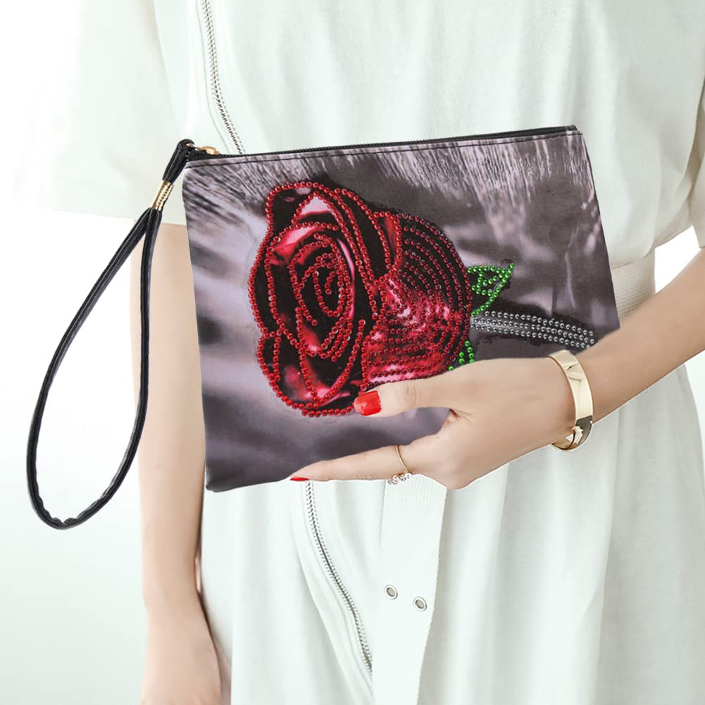 HuamuTech Diamond Art Clutch DIY PU PU Handbag Daily Money Phone Wallet Purse WoodArtSupply