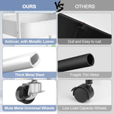 EAGMAK 3 Tier Utility Rolling Cart, Metal Storage Cart with Handle and Lockable Wheels, Multifunctional Storage Organizer Trolley with Mesh Baskets for Kitchen, Living Room, Office, Garage (White) EAGMAK