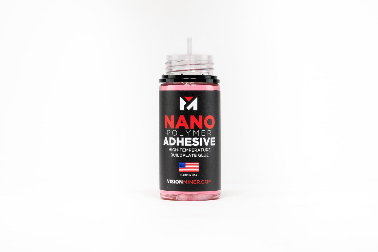 Nano Polymer Adhesive (50ml) - Ultimate 3D Printing Bed & Build Plate Adhesion - No Mess, Non-Toxic, Works for PLA, ABS, PEI, PEEK, Nylon, PC and More. Easy Application, Easy to Clean! Vision Miner