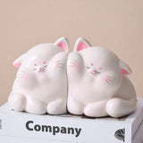 Cute Cat Book Ends for Shelves, Non-Slip Bookends for Heavy Books, Decorative Book Ends for Kids, Unique Bookends to Hold Books, Book Holders for Shelves, Book Stopper Cat GEPNUOQT