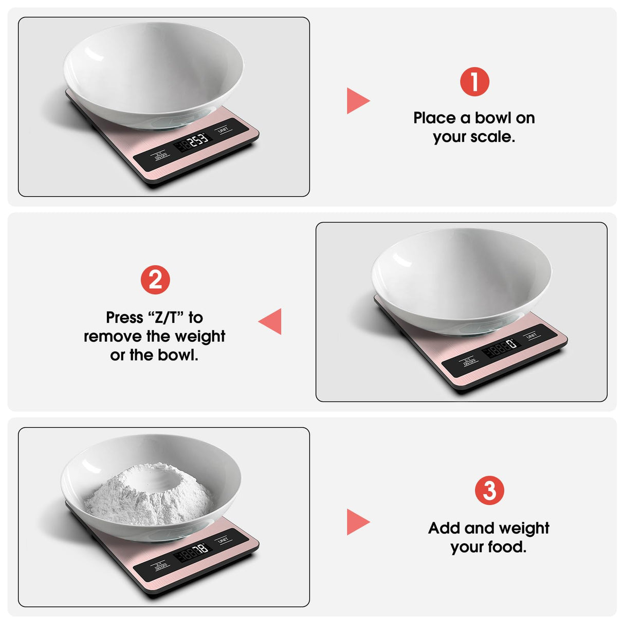 Suidreams Food Scale, 11lb Digital Kitchen Scale Weight Grams and Ounces for Baking, Cooking and Meal Prep, 1g / 0.1oz Precise Graduation with 6 Units and Tare Function, LCD Display & Stainless Steel SUIDREAMS