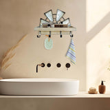 Rooty Heart Windmill Key Holder for Wall Mount, Key and Mail Holder for Wall with Key Shelf, Keys Holder on Wall, Farmhouse Decor Rooty Heart