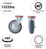 Chrov 6 Inch Heavy Duty Plate Casters Wheels Set of 4 Swivel Casters 1322lbs Smooth Silent 360 Degree Rotation Ball Bearing (2 with Brake Lock, 2 Without Brake) Chrov