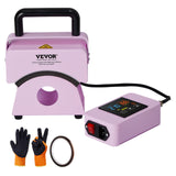 VEVOR Hat Press Machine, Mini Hat Heat Press for Caps with Integrated Control Panel, Cap Heat Press Machine with 5.9x3.15 inch Curved Heating Plate, Safety Base, and Glove, Automatic Shut-Off, Purple VEVOR