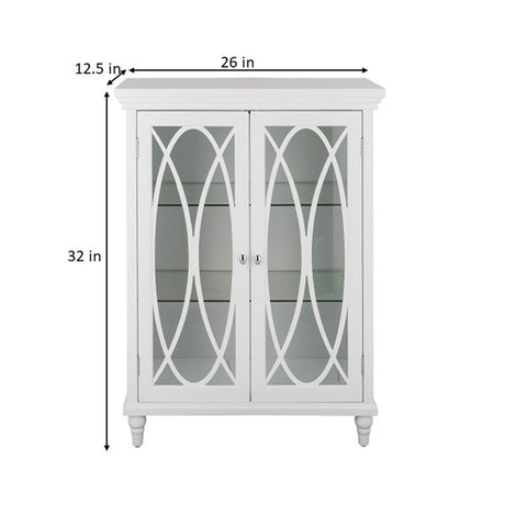 Teamson Home Florence 26 in. x 32 in. 2-Door Freestanding Wooden Floor Cabinet with Adjustable Shelves for Storage Solutions in Bathrooms, Kitchens, Laundry Rooms, Home Offices, White Teamson Home