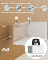 Masupu Floating Nightstand, Wall Mounted Floating Bedside Table with Storage Drawer and Open Shelf, Modern Bedroom Nightstand, 19.3" x 11.4" x 10", White Masupu