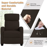 MKDLUFEI Recliner Chair, Adjustable PU Leather Single Sofa Chair, Recliners Chair with Upgraded Footrest for Adults, Small Recliner Chair for Small Spaces, Living Room, Bedroom, Brown MKDLUFEI
