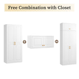 TIMELESS PIECES 86" Metal Wardrobe Cabinets,Armoire Wardrobe Closet with Hanging Rod,Clothes Storage Cabinet with Adjustable Shelves and Doors,Clothing Cabinet for Bedroom, Laundry Room,Office TIMELESS PIECES