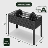 mestyl Galvanized Raised Garden Bed Outdoor for Vegetables Flowers Herb, Elevated Metal Planter with Legs, Metal Garden Box for Gardening Backyard, Easy Assembly, 48x24x32in, Black mestyl