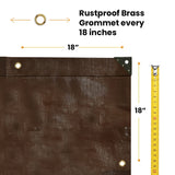 WHITEDUCK Super Heavy Duty Poly Tarp Cover 16 Mil & 10 Mil with Grommets and Reinforced Edges (Brown, White & Silver Black) (Brown- 16 Mil, 20' x 40') WHITEDUCK