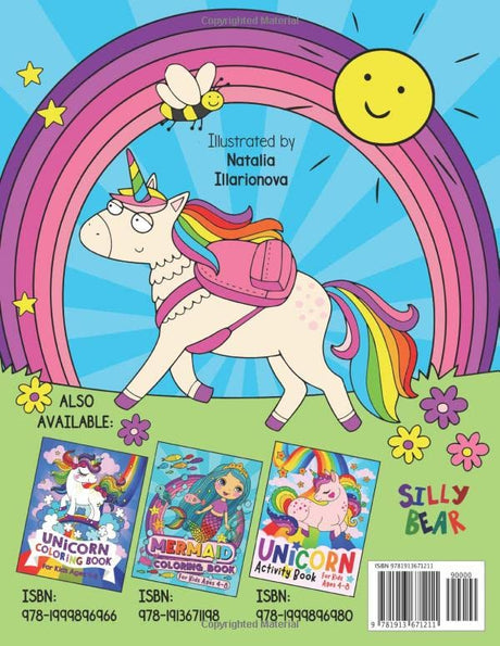 Unicorn At School Coloring Book: A starting school book for kids ages 4-8 (US Edition) (Silly Bear Coloring Books) WoodArtSupply