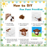 DIY Pom Pom Painting Art Hummingbird Easy for Beginner, Arts and Crafts for Adults and Kids, Snip Plush Canvas Paint by Numbers Kit for Wall Decor 20x20cm-5 Generic