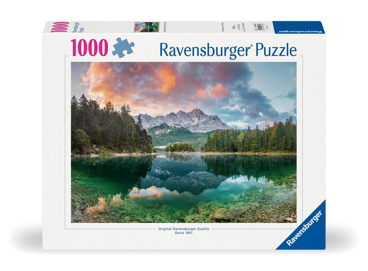 Ravensburger Eibsee Lake, Zugspitze, Germany 1000 Piece Jigsaw Puzzle for Adults | Unique, Pieces | Anti-Glare Surface | FSC Certified, Eco-Friendly | Amazon Exclusive