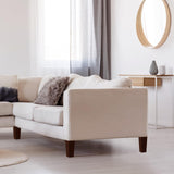 6 Inch Wooden Sofa Legs Set of 4, Brown Square Wood Furniture Feet Couch Legs, Mid Century Modern Dresser Replacement Feet for Chair Cabinet Armchair Recliner Table Or Home DIY Projects Bun Feet GOSCHE