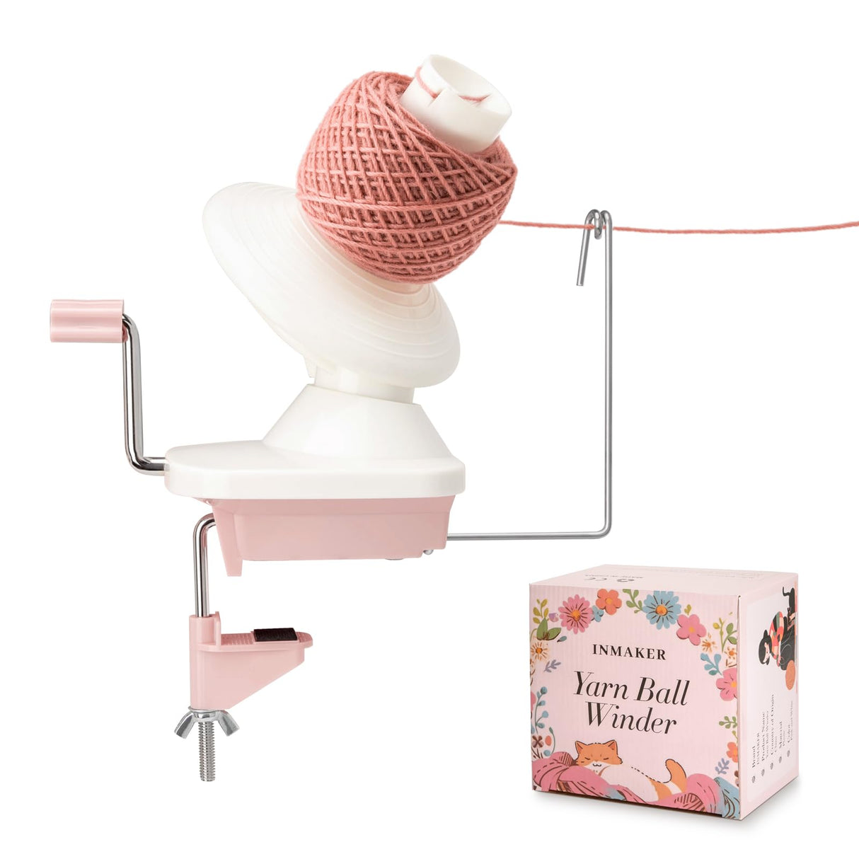INMAKER Yarn Winder, Ball Winder for Crocheting & Knitting, Quick Install Portable Yarn Spinner, Essential Tool for Crafting Enthusiasts INMAKER